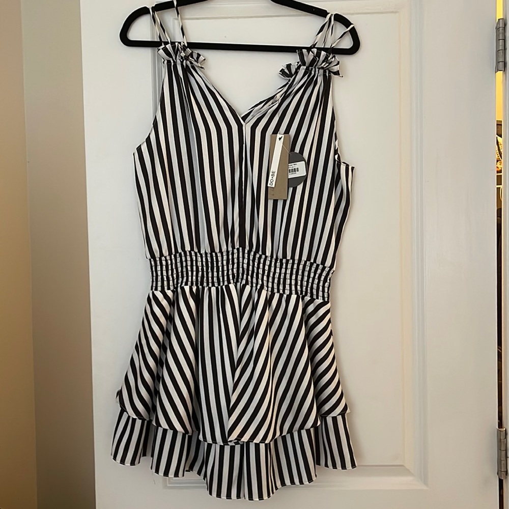 Do + Be Black and White Bazaar Mini Dress